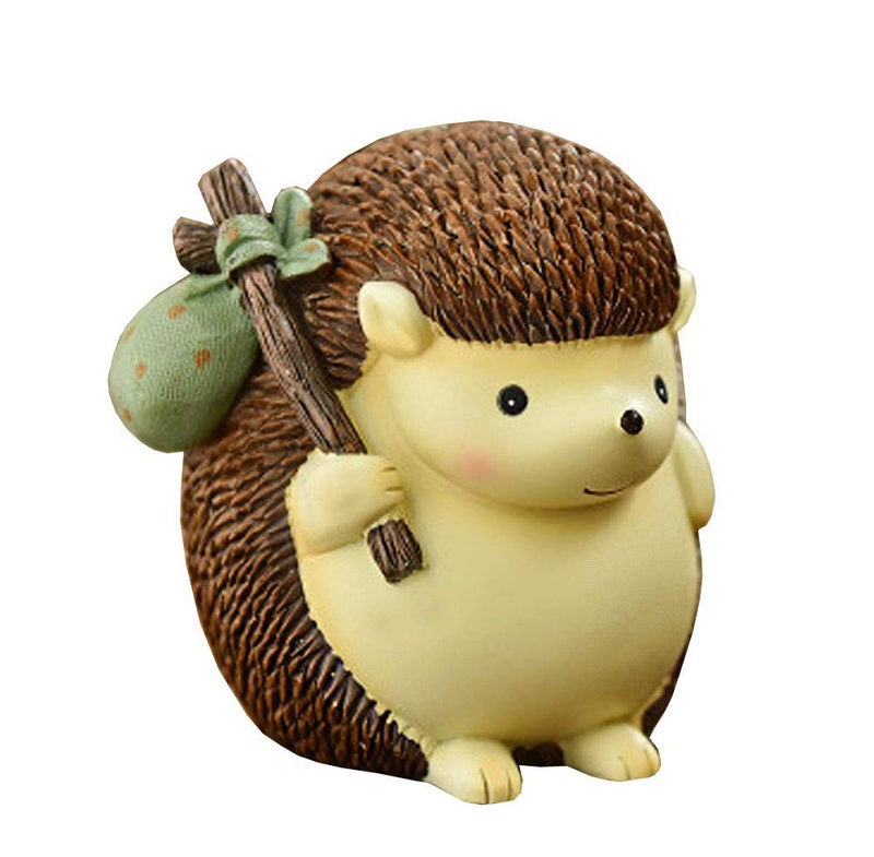 FUYU Cute Hedgehog Resin Animal Piggy Bank Coin Box Money Bank Gifts for Lovers Children, Home Decoration - Image 1